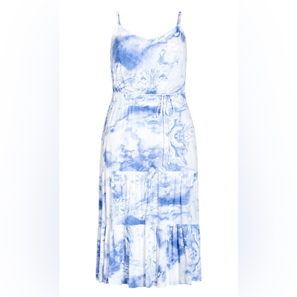 Blue and White Tie Dye Maxi Dress Size 16 Eras Tour Lover Style Dress